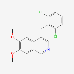 molecular formula C18H15Cl2NO2 B14573453 Isoquinoline, 4-[(2,6-dichlorophenyl)methyl]-6,7-dimethoxy- CAS No. 61189-89-7