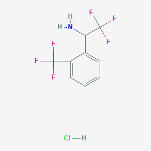 molecular formula C9H8ClF6N B1457349 2,2,2-Trifluoro-1-[2-(trifluoromethyl)phenyl]ethan-1-amine hydrochloride CAS No. 1443981-34-7