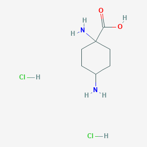 molecular formula C7H16Cl2N2O2 B1457350 1,4-Diaminocyclohexane-1-carboxylic acid dihydrochloride CAS No. 1423032-43-2