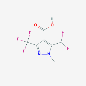 molecular formula C7H5F5N2O2 B1457353 5-(二氟甲基)-1-甲基-3-(三氟甲基)-1H-吡唑-4-羧酸 CAS No. 1394650-76-0