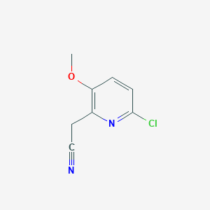 molecular formula C8H7ClN2O B1457358 2-(6-氯-3-甲氧基吡啶-2-基)乙腈 CAS No. 1261812-28-5