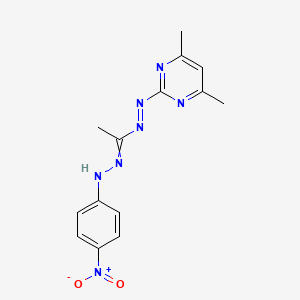 4,6-Dimethyl-2-[(E)-{1-[2-(4-nitrophenyl)hydrazinylidene]ethyl}diazenyl]pyrimidine