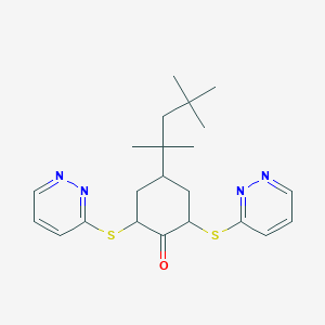 2,6-Bis[(pyridazin-3-yl)sulfanyl]-4-(2,4,4-trimethylpentan-2-yl)cyclohexan-1-one