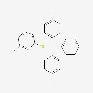 Benzene, 1-[[bis(4-methylphenyl)phenylmethyl]thio]-3-methyl-