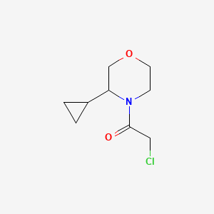 molecular formula C9H14ClNO2 B1457366 2-氯-1-(3-环丙基吗啉-4-基)乙-1-酮 CAS No. 1427379-31-4