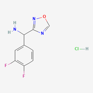 molecular formula C9H8ClF2N3O B1457367 (3,4-Difluorophenyl)(1,2,4-oxadiazol-3-yl)methanamine hydrochloride CAS No. 1427380-93-5