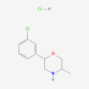 molecular formula C11H15Cl2NO B1457371 2-(3-氯苯基)-5-甲基吗啉盐酸盐 CAS No. 1803561-19-4