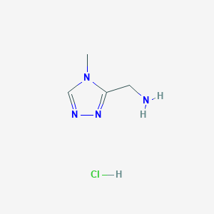 molecular formula C4H9ClN4 B1457377 [(4-Methyl-4H-1,2,4-triazol-3-yl)methyl]amine hydrochloride CAS No. 1956355-36-4