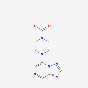 molecular formula C14H20N6O2 B1457380 tert-ブチル 4-{[1,2,4]トリアゾロ[1,5-a]ピラジン-5-イル}ピペラジン-1-カルボキシレート CAS No. 1803585-53-6