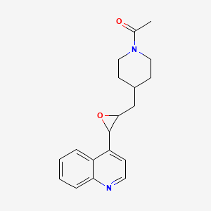 1-(4-{[3-(Quinolin-4-yl)oxiran-2-yl]methyl}piperidin-1-yl)ethan-1-one