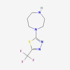 molecular formula C8H11F3N4S B1457390 1-[5-(Trifluoromethyl)-1,3,4-thiadiazol-2-yl]-1,4-diazepane CAS No. 946409-45-6
