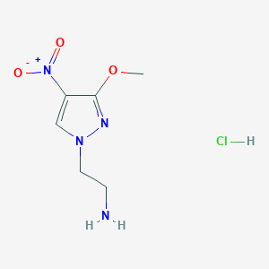 molecular formula C6H11ClN4O3 B1457392 [2-(3-methoxy-4-nitro-1H-pyrazol-1-yl)ethyl]amine hydrochloride CAS No. 1417569-74-4