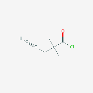 molecular formula C7H9ClO B1457397 2,2-Dimethylpent-4-ynoyl chloride CAS No. 131752-83-5