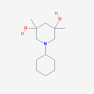 1-Cyclohexyl-3,5-dimethylpiperidine-3,5-diol