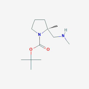 molecular formula C12H24N2O2 B1457410 (2S)-1-Boc-2-甲基-2-(甲基氨基甲基)-吡咯烷 CAS No. 1408002-80-1