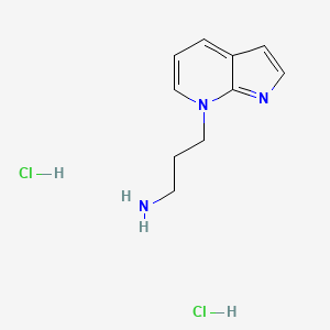 molecular formula C10H15Cl2N3 B1457417 [3-(7H-pyrrolo[2,3-b]pyridin-7-yl)propyl]amine dihydrochloride CAS No. 1823044-68-3