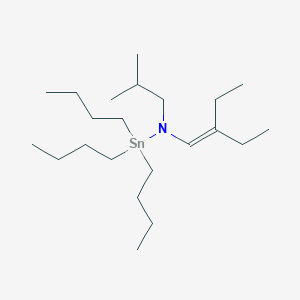 1,1,1-Tributyl-N-(2-ethylbut-1-en-1-yl)-N-(2-methylpropyl)stannanamine