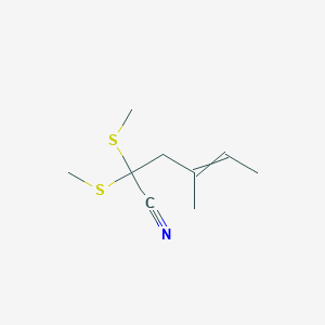 4-Methyl-2,2-bis(methylsulfanyl)hex-4-enenitrile