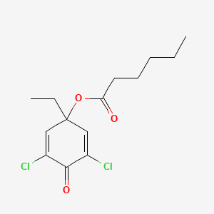 3,5-Dichloro-1-ethyl-4-oxocyclohexa-2,5-dien-1-YL hexanoate