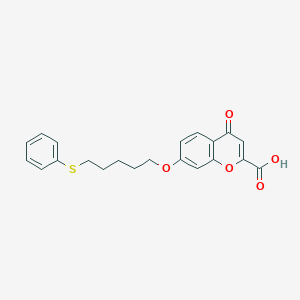 4-Oxo-7-{[5-(phenylsulfanyl)pentyl]oxy}-4H-1-benzopyran-2-carboxylic acid