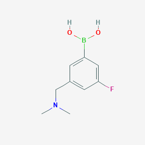 molecular formula C9H13BFNO2 B1457477 3-((Dimethylamino)methyl)-5-fluorophenylboronic acid CAS No. 1672660-86-4