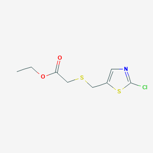 molecular formula C8H10ClNO2S2 B1457478 Ethyl 2-([(2-chloro-1,3-thiazol-5-yl)methyl]sulfanyl)acetate CAS No. 1536212-56-2