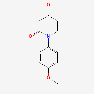molecular formula C12H13NO3 B1457481 1-(4-Methoxyphenyl)piperidine-2,4-dione CAS No. 1501470-25-2