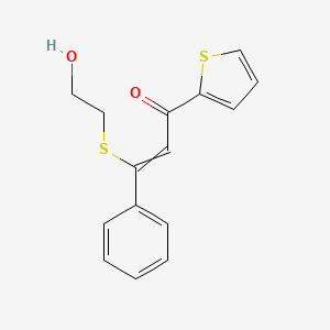 3-[(2-Hydroxyethyl)sulfanyl]-3-phenyl-1-(thiophen-2-YL)prop-2-EN-1-one