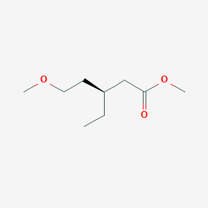 Pentanoic acid, 3-ethyl-5-methoxy-, methyl ester, (S)-