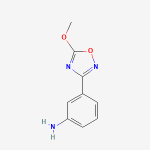 molecular formula C9H9N3O2 B1457484 3-(5-Methoxy-1,2,4-oxadiazol-3-yl)aniline CAS No. 1538156-84-1