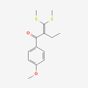 1-Butanone, 2-[bis(methylthio)methylene]-1-(4-methoxyphenyl)-