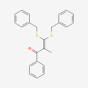 2-Propen-1-one, 2-methyl-1-phenyl-3,3-bis[(phenylmethyl)thio]-