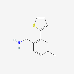 molecular formula C12H13NS B1457510 [4-Methyl-2-(thiophen-2-yl)phenyl]methanamine CAS No. 1547650-08-7