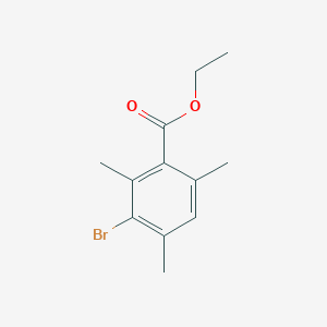 molecular formula C12H15BrO2 B1457511 Ethyl 3-bromo-2,4,6-trimethylbenzoate CAS No. 1515382-53-2