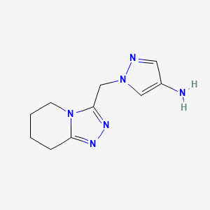 molecular formula C10H14N6 B1457519 1-{5H,6H,7H,8H-[1,2,4]triazolo[4,3-a]pyridin-3-ylmethyl}-1H-pyrazol-4-amine CAS No. 1521340-43-1