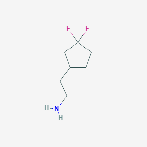 molecular formula C7H13F2N B1457523 2-(3,3-Difluorocyclopentyl)ethan-1-amine CAS No. 1373503-35-5