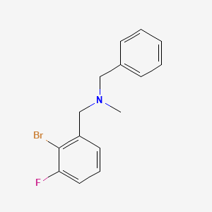 molecular formula C15H15BrFN B1457527 苄基[(2-溴-3-氟苯基)甲基]甲胺 CAS No. 1541001-36-8