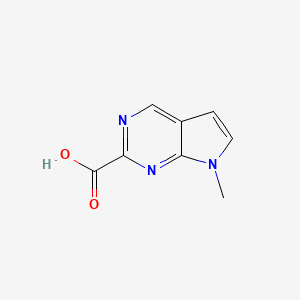 molecular formula C8H7N3O2 B1457529 7-Methyl-7H-pyrrolo[2,3-d]pyrimidine-2-carboxylic acid CAS No. 1378827-12-3