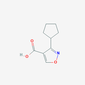 molecular formula C9H11NO3 B1457530 3-Cyclopentyl-1,2-oxazole-4-carboxylic acid CAS No. 1368184-98-8