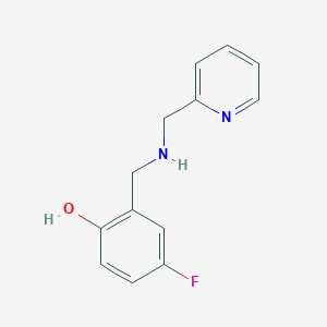 molecular formula C13H13FN2O B1457535 4-Fluoro-2-(((pyridin-2-ylmethyl)amino)methyl)phenol CAS No. 1537676-83-7