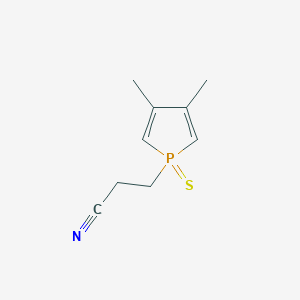 3-(3,4-Dimethyl-1-sulfanylidene-1H-1lambda~5~-phosphol-1-yl)propanenitrile