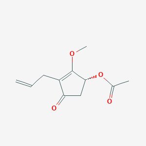 (1R)-2-Methoxy-4-oxo-3-(prop-2-en-1-yl)cyclopent-2-en-1-yl acetate