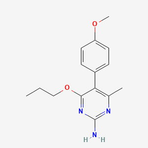 2-Pyrimidinamine, 5-(4-methoxyphenyl)-4-methyl-6-propoxy-