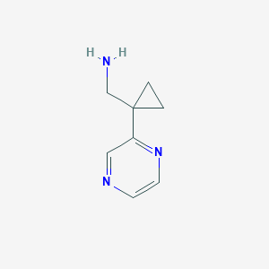 molecular formula C8H11N3 B1457550 (1-(Pyrazin-2-yl)cyclopropyl)methanamine CAS No. 1176667-96-1