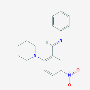 (E)-1-[5-Nitro-2-(piperidin-1-yl)phenyl]-N-phenylmethanimine