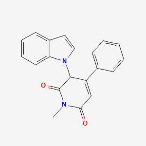 2,6(1H,3H)-Pyridinedione, 3-(1H-indol-1-yl)-1-methyl-4-phenyl-