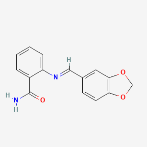 Benzamide, 2-[(1,3-benzodioxol-5-ylmethylene)amino]-