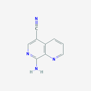 molecular formula C9H6N4 B1457575 8-Amino-1,7-naphthyridine-5-carbonitrile CAS No. 1706448-39-6