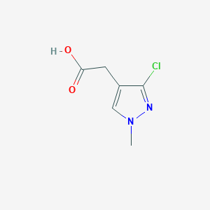 molecular formula C6H7ClN2O2 B1457593 2-(3-chloro-1-methyl-1H-pyrazol-4-yl)acetic acid CAS No. 1547135-36-3