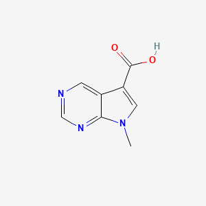 molecular formula C8H7N3O2 B1457602 7-甲基-7H-吡咯并[2,3-d]嘧啶-5-羧酸 CAS No. 1499578-19-6